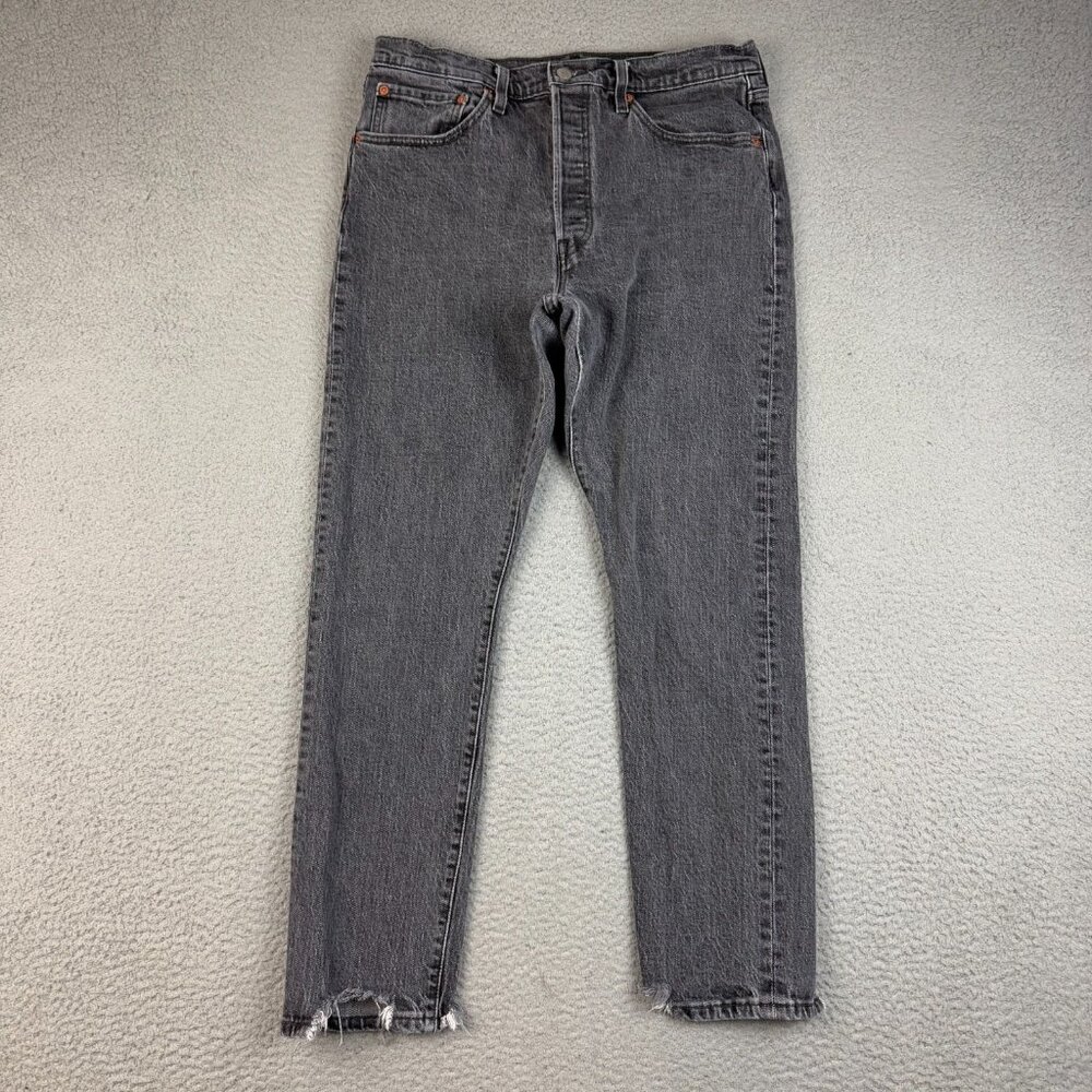 Levis Mens 501S Skinny Jeans 31 X‎ 28 Medium Wash Button Fly Classic Distressed
